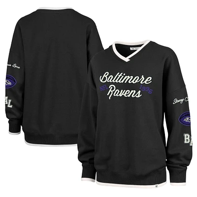 Women's Stoney Clover Lane x '47 Black Baltimore Ravens Eighties Pullover Sweatshirt