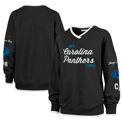 Women's Stoney Clover Lane x '47 Black Carolina Panthers Eighties Pullover Sweatshirt