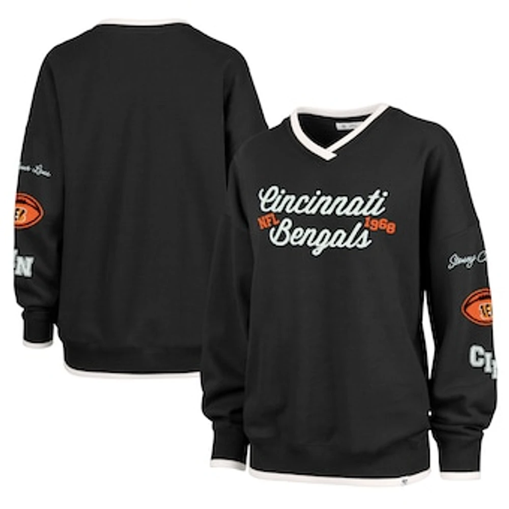 Women's Stoney Clover Lane x '47 Black Cincinnati Bengals Eighties Pullover Sweatshirt