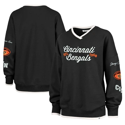 Women's Stoney Clover Lane x '47 Black Cincinnati Bengals Eighties Pullover Sweatshirt