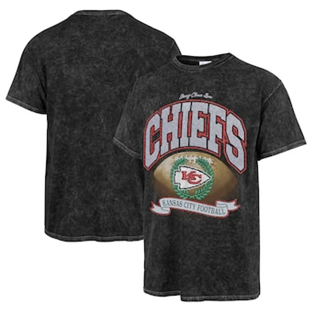 Women's Stoney Clover Lane x '47 Black Kansas City Chiefs Glitter Rocker Retro Tubular T-Shirt