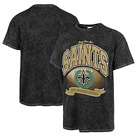 Women's Stoney Clover Lane x '47 Black New Orleans Saints Glitter Rocker Retro Tubular T-Shirt