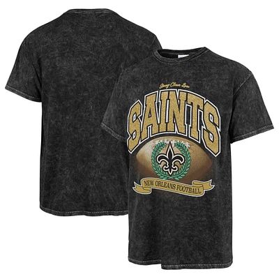 Women's Stoney Clover Lane x '47 Black New Orleans Saints Glitter Rocker Retro Tubular T-Shirt