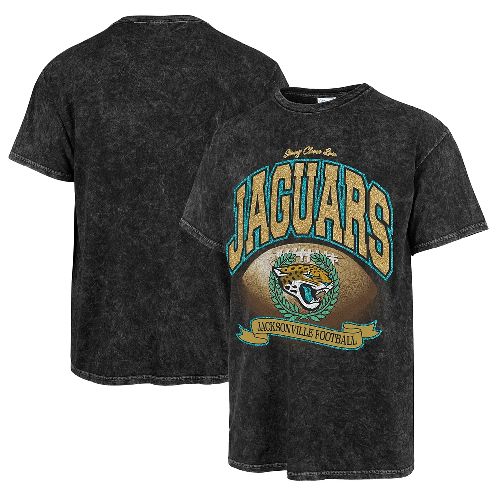 Women's Stoney Clover Lane x '47 Black Jacksonville Jaguars Glitter Rocker Retro Tubular T-Shirt