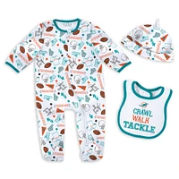 Newborn & Infant WEAR by Erin Andrews Miami Dolphins Sleep Play Set