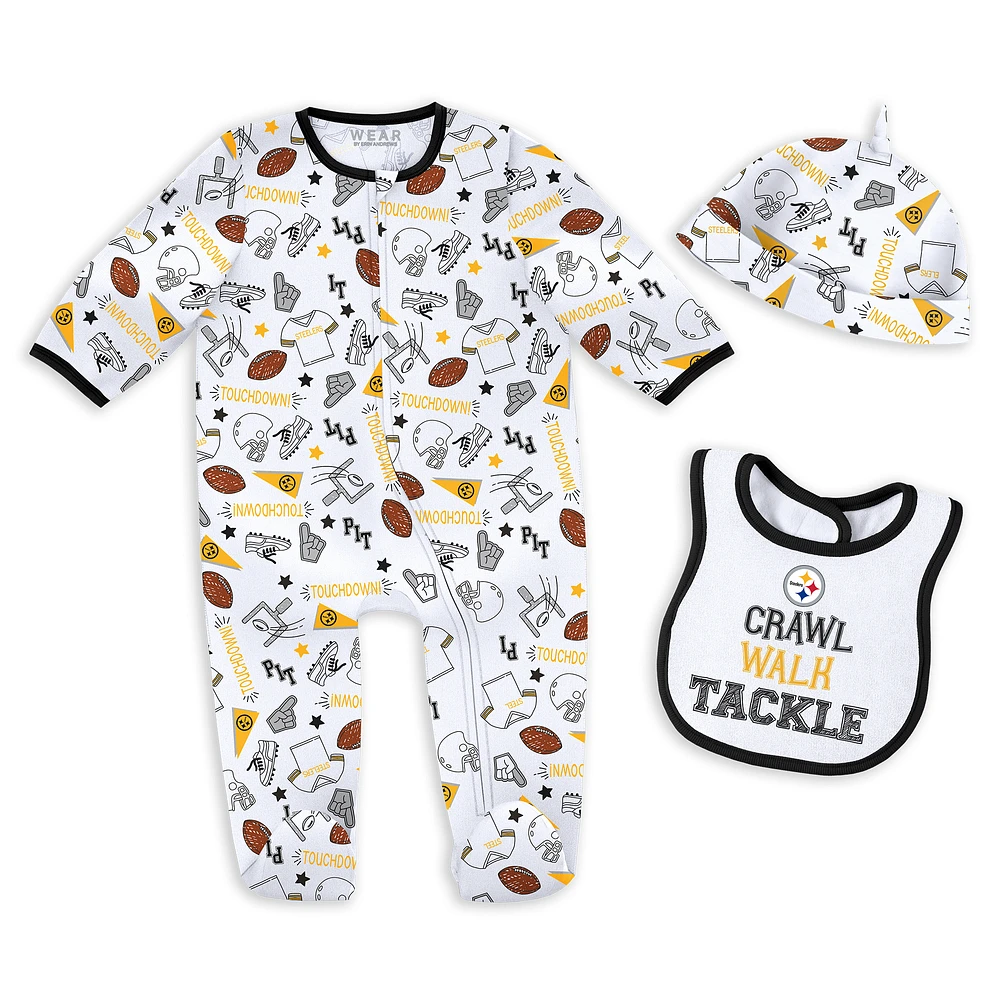 Newborn & Infant WEAR by Erin Andrews Pittsburgh Steelers Sleep Play Set