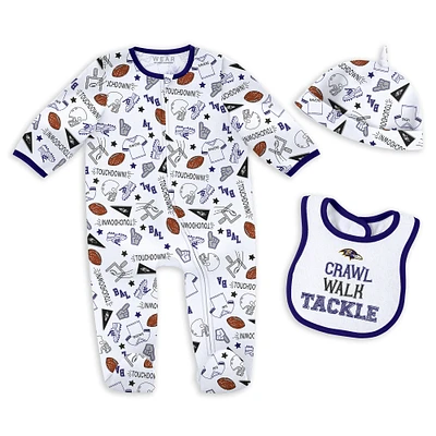 Newborn & Infant WEAR by Erin Andrews Baltimore Ravens Sleep Play Set