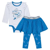 Newborn & Infant WEAR by Erin Andrews Detroit Lions Three-Piece Long Sleeve Bodysuit, Tutu and Sweatpants Set