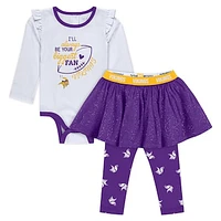 Newborn & Infant WEAR by Erin Andrews Minnesota Vikings Three-Piece Long Sleeve Bodysuit, Tutu and Sweatpants Set