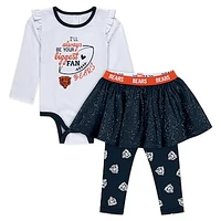 Newborn & Infant WEAR by Erin Andrews Chicago Bears Three-Piece Long Sleeve Bodysuit, Tutu and Sweatpants Set