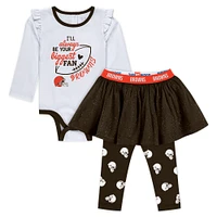 Newborn & Infant WEAR by Erin Andrews Cleveland Browns Three-Piece Long Sleeve Bodysuit, Tutu and Sweatpants Set