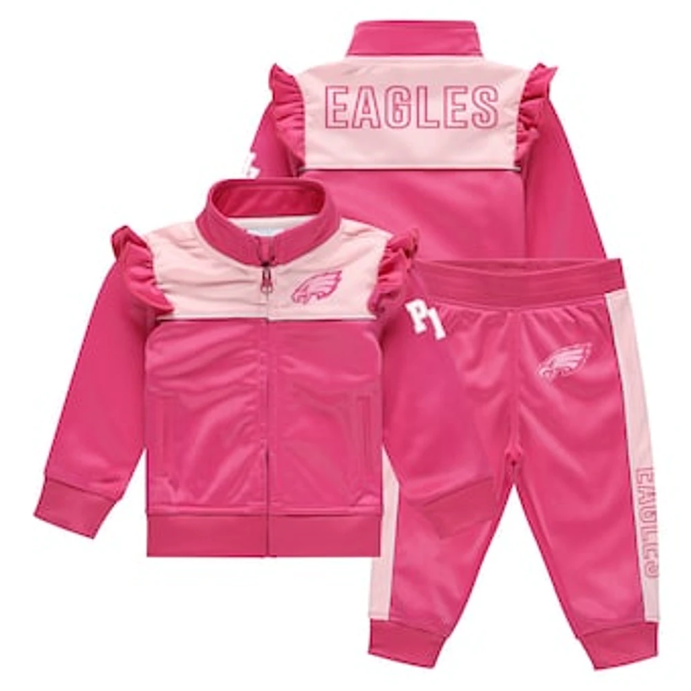 Girls Infant WEAR by Erin Andrews Pink Philadelphia Eagles 2-Piece Tracksuit Set