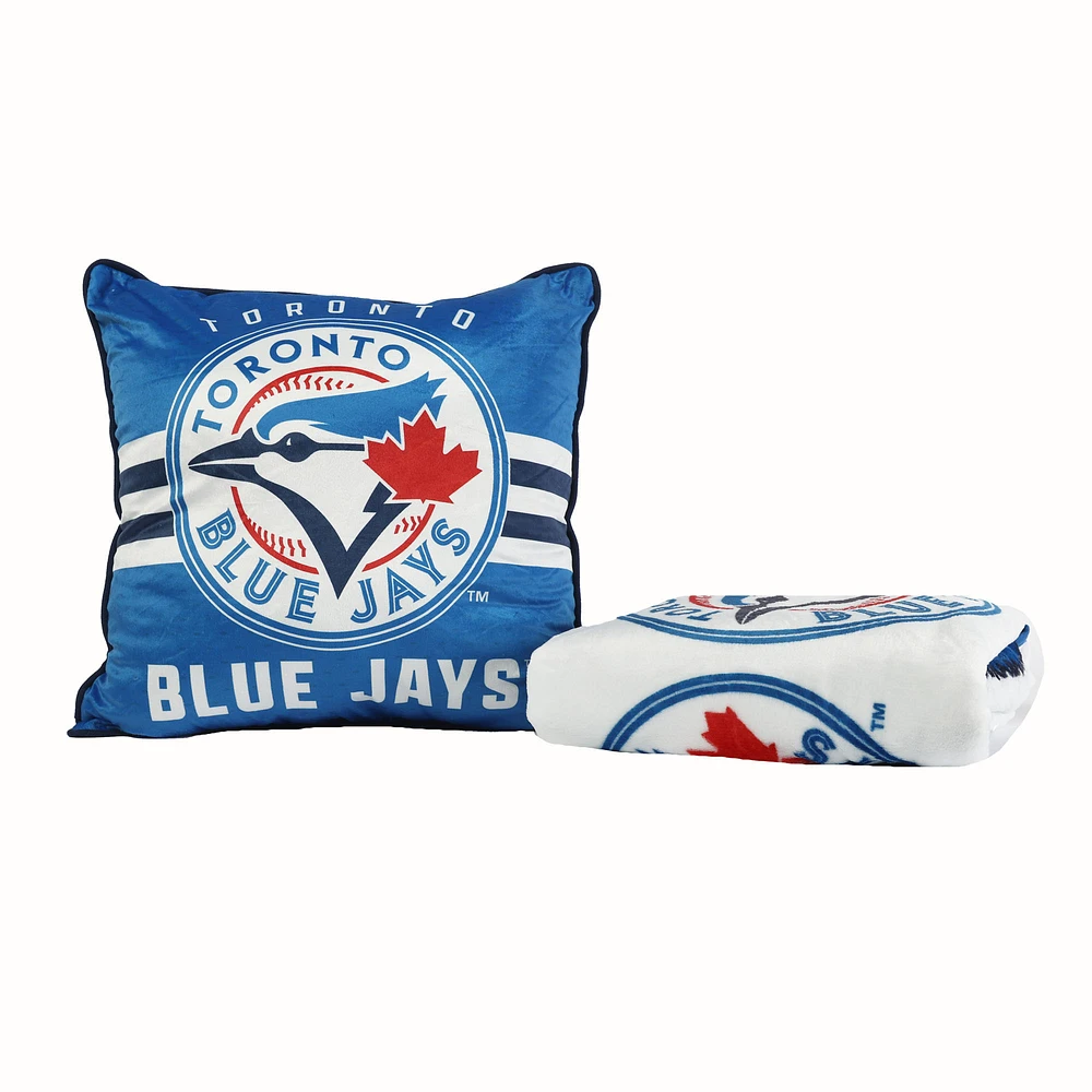 Toronto Blue Jays 2-Pack 50" x 60" Holiday Throw Blanket and Cushion Set