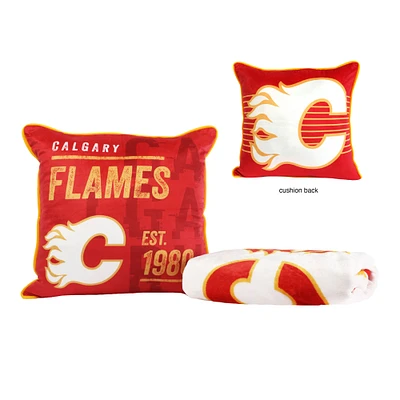 Calgary Flames 2-Pack 50" x 60" Holiday Throw Blanket and Cushion Set