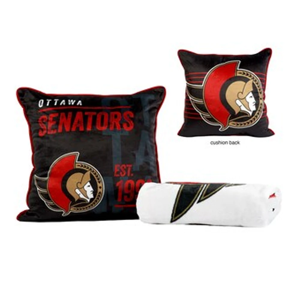 Ottawa Senators 2-Pack 50" x 60" Holiday Throw Blanket and Cushion Set