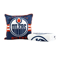 Edmonton Oilers 2-Pack 50" x 60" Holiday Throw Blanket and Cushion Set