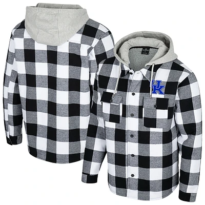 Men's Colosseum Black/White Kentucky Wildcats Buffalo Plaid Full-Zip Jacket