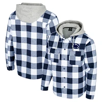 Men's Colosseum Navy/White Penn State Nittany Lions Buffalo Plaid Full-Zip Jacket