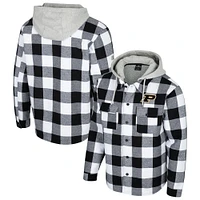 Men's Colosseum Black/White Purdue Boilermakers Buffalo Plaid Full-Zip Jacket