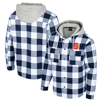 Men's Colosseum Navy/White Syracuse Orange Buffalo Plaid Full-Zip Jacket