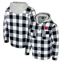 Men's Colosseum Black/White Arkansas Razorbacks Buffalo Plaid Full-Zip Jacket