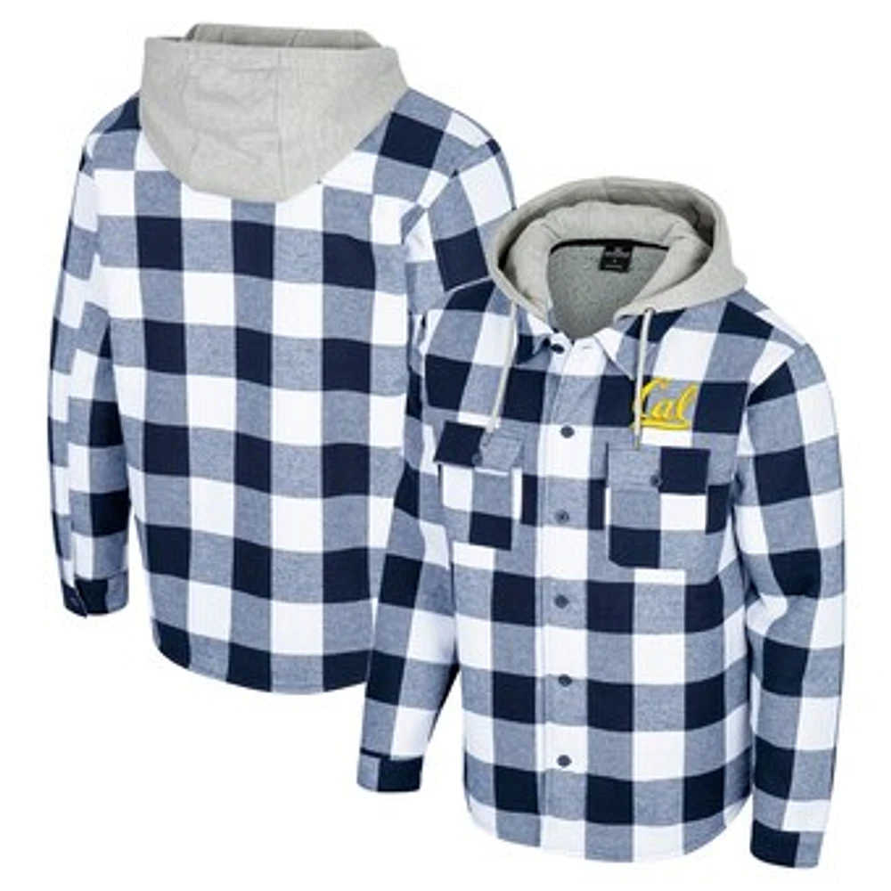 Men's Colosseum Navy/White Cal Bears Buffalo Plaid Full-Zip Jacket