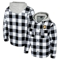 Men's Colosseum Black/White Army Black Knights Buffalo Plaid Full-Zip Jacket