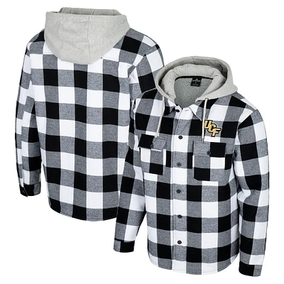 Men's Colosseum Black/White UCF Knights Buffalo Plaid Full-Zip Jacket