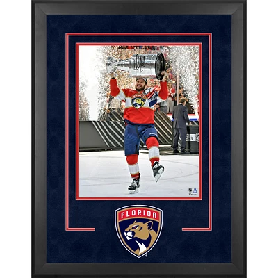 Aleksander Barkov Florida Panthers Autographed 2024 Stanley Cup Champions Deluxe Framed 16" x 20" Raising Cup Photograph