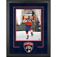 Aleksander Barkov Florida Panthers Autographed 2024 Stanley Cup Champions Deluxe Framed 16" x 20" Raising Cup Photograph