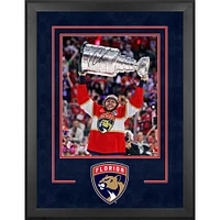 Carter Verhaeghe Florida Panthers Autographed 2024 Stanley Cup Champions Deluxe Framed 16" x 20" Raising Cup Photograph