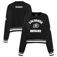 Women's Pro Standard  Black Colorado Buffaloes Pearl Cropped Pullover Sweatshirt