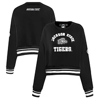 Women's Pro Standard  Black Jackson State Tigers Pearl Cropped Pullover Sweatshirt