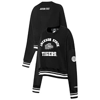 Women's Pro Standard  Black Jackson State Tigers Pearl Cropped Pullover Sweatshirt