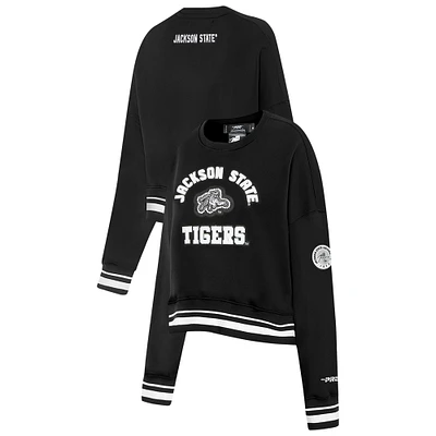 Women's Pro Standard  Black Jackson State Tigers Pearl Cropped Pullover Sweatshirt