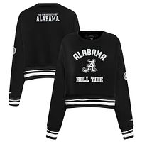 Women's Pro Standard  Black Alabama Crimson Tide Pearl Cropped Pullover Sweatshirt