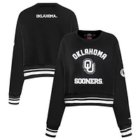 Women's Pro Standard  Black Oklahoma Sooners Pearl Cropped Pullover Sweatshirt