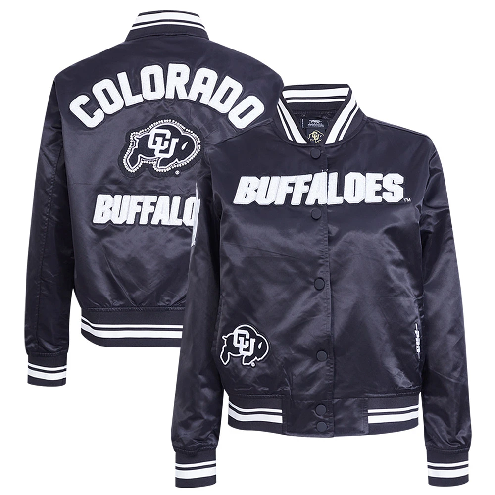 Women's Pro Standard  Black Colorado Buffaloes Satin Pearl Full-Snap Jacket