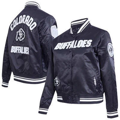 Women's Pro Standard  Black Colorado Buffaloes Satin Pearl Full-Snap Jacket