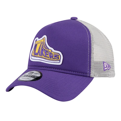 Youth New Era  Purple Los Angeles Lakers Victory Grove Vintage Sneaker Trucker 9FORTY Snapback Hat