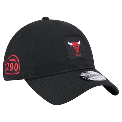 Men's Chicago Bulls  New Era Black Victory Grove Patch 9TWENTY Adjustable Hat