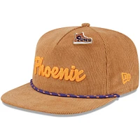 Men's New Era  Tan Phoenix Suns Victory Grove Corduroy Sneaker Pin Golfer Snapback Hat