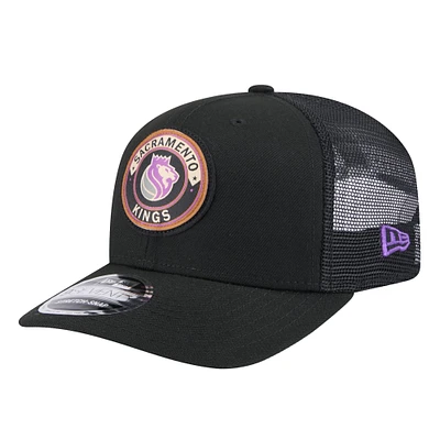 Men's New Era  Black Sacramento Kings Victory Grove Circle Patch 9SEVENTY Adjustable Hat