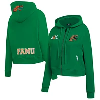 Women's Pro Standard Green Florida A&M Rattlers Game Day Sequin Full-Zip Hooded Jacket