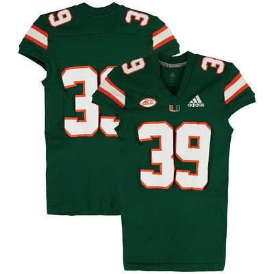 Miami Hurricanes Team-Issued adidas #39 Green Jersey from the Football Program - Size M