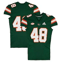 Miami Hurricanes Team-Issued adidas #48 Green Jersey from the Football Program - Size M