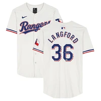 Wyatt Langford Texas Rangers Autographed White Nike Authentic Jersey