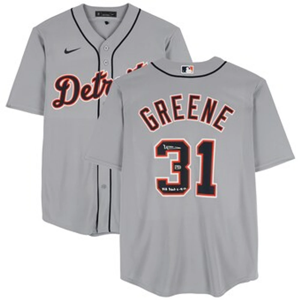 Riley Greene Detroit Tigers Autographed Gray Nike Replica Jersey with "MLB Debut 6-18-22" Inscription