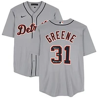 Riley Greene Detroit Tigers Autographed Gray Nike Replica Jersey with "MLB Debut 6-18-22" Inscription