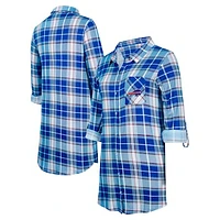 Women's Concepts Sport Royal Buffalo Bills Ashford Plaid Knit Nightshirt